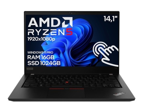 Dotykowy Laptop Lenovo ThinkPad T14 GEN2 Ryzen 5 16GB 1TB SSD Win11 A-