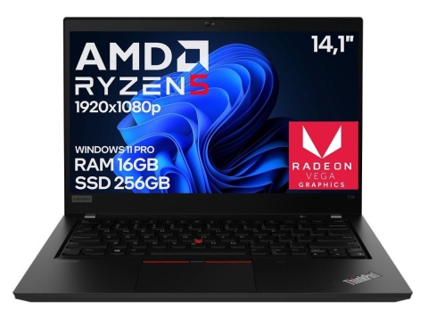 Laptop Lenovo ThinkPad T14 GEN1 Ryzen 5 PRO 4650U 16GB 256SSD Win11 A