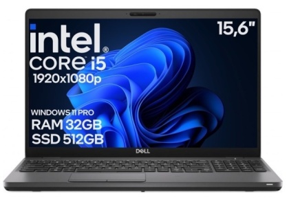 15" Dell 5500 Core i5 8GEN 32GB 512GB SSD A-